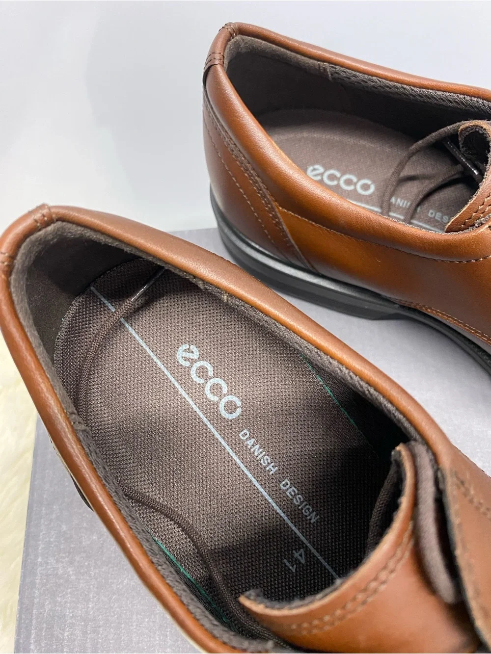 NIB! Ecco Maitland Derby Mens Shoes Plain Toe Lace-Up In Mink Size US7-7.5/ EU41